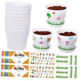 12 Pack Garden Pot Craft Kit 4 Inch DIY Spring Crafts for Kids Bulk Plastic Garden Plants