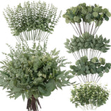 260 Pcs Artificial Mixed Eucalyptus Stems Bulk, 5 Kinds of Faux Greenery Euca... Green Plant