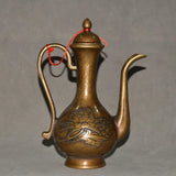 Pure copper imitation purple copper peony flower wine pot ornament Peony