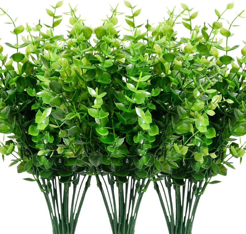9 Bundles Fake Plants Artificial Boxwood Greenery 63 Stems Indoor Outdoor Decor Green Plant