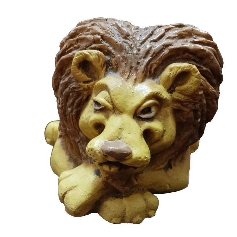 lion planter succulent pot signed artist unknown garden plants 9x6 Garden Plants