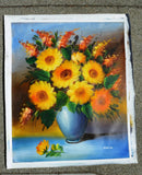 BOUQUET BABY BREATH FLOWER SUNFLOWER 24" PAINTED CANVAS OIL PAINTING ART GIFT 64 Sunflower