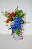 Ashland Patriotic Artificial Red, White & Blue Hydrangea Premade in Bucket Hydrangea