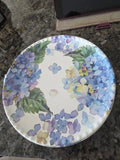 Rachel ashwell 4 Salad Plates Blue Purple Hydrangea Butterfly  Melamine 9" New Hydrangea