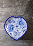 HYDRANGEA HEART : FLORAL LOVE AFFAIR PLATE  CREATED IN BLUE POTTERY ART WORK IN Hydrangea
