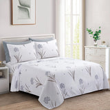 Rayon from Bamboo Printed Soft Bedding 6 Piece Sheet Set, Grey Hydrangea Floral Hydrangea
