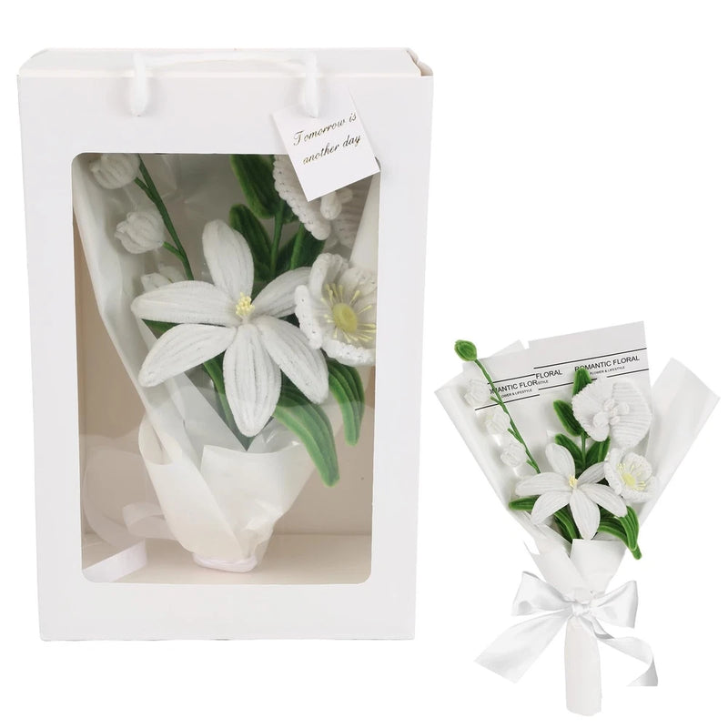 Handmade Artificial Lily Bouquet Twist Stick Combination Flower Bouquet Kit f... Lily