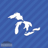 Great Lakes Outline Vinyl Decal Sticker Michigan Superior Huron Erie Ontario Roses