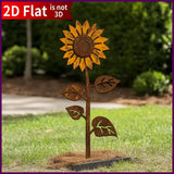 Rustic Sunflower Garden Stake Decorative Outdoor Yard Flower Lawn Decor- Sunflower