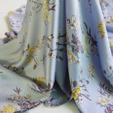 1Yard*150cm Soft Crepe Charmeuse Material Fabric Dress Scarf Tecido Tilda Flowering Plants