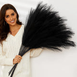 Black Pampas Grass, 9 PCS 37''/3.1FT Tall Fluffy Fake Pompas Floral, Large Ar... Pampas Grass