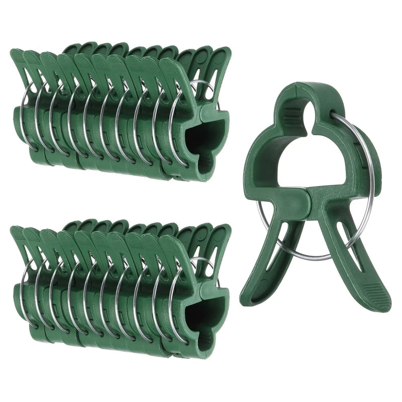 20 Pcs Garden Plant Clips Green Large Clips Adjusting Plant Loop Clips Garden Plants
