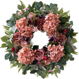 WANNACUL 24 Inch Spring Hydrangea Wreaths for Front Door,Spring Mothers Day F... Hydrangea