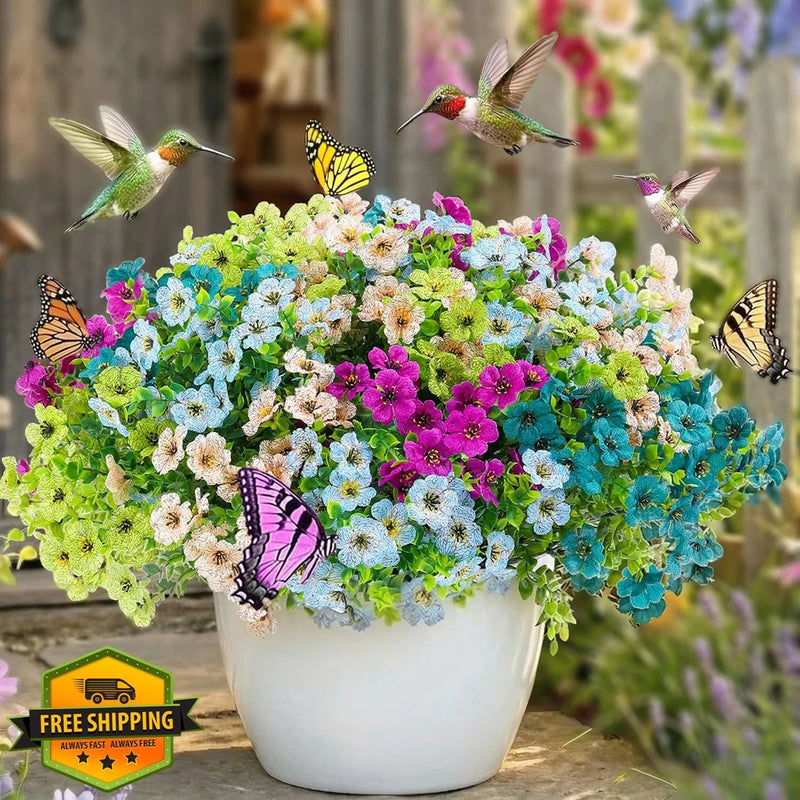 Qubigko 16pk UV Resistant Silk Daisy Artificial Flowers Outdoor Decor Daisies