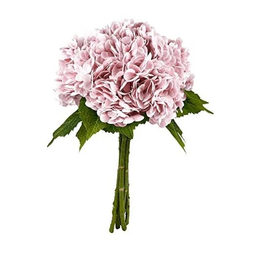 21In Artificial Hydrangea Flowers 5 Pcs Real Touch 3D Print Latex Flowers Pink Hydrangea