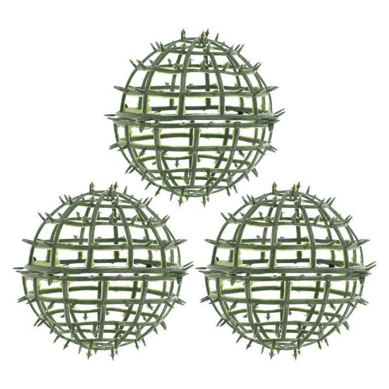 3 Pcs Plastic Artificial Plant Topiary Ball Frame Rack Flower Shelf Holder Green Plant