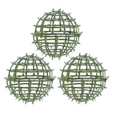 3 Pcs Plastic Artificial Plant Topiary Ball Frame Rack Flower Shelf Holder Green Plant