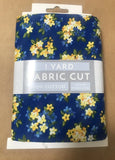 Navy blue tie-dye pure cotton blue floral fabric 1 yard Flowering Plants
