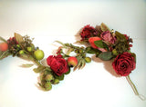 Raz Floral Garland with Roses, Hydrangea, Fruit and Berries 4 Foot Hydrangea