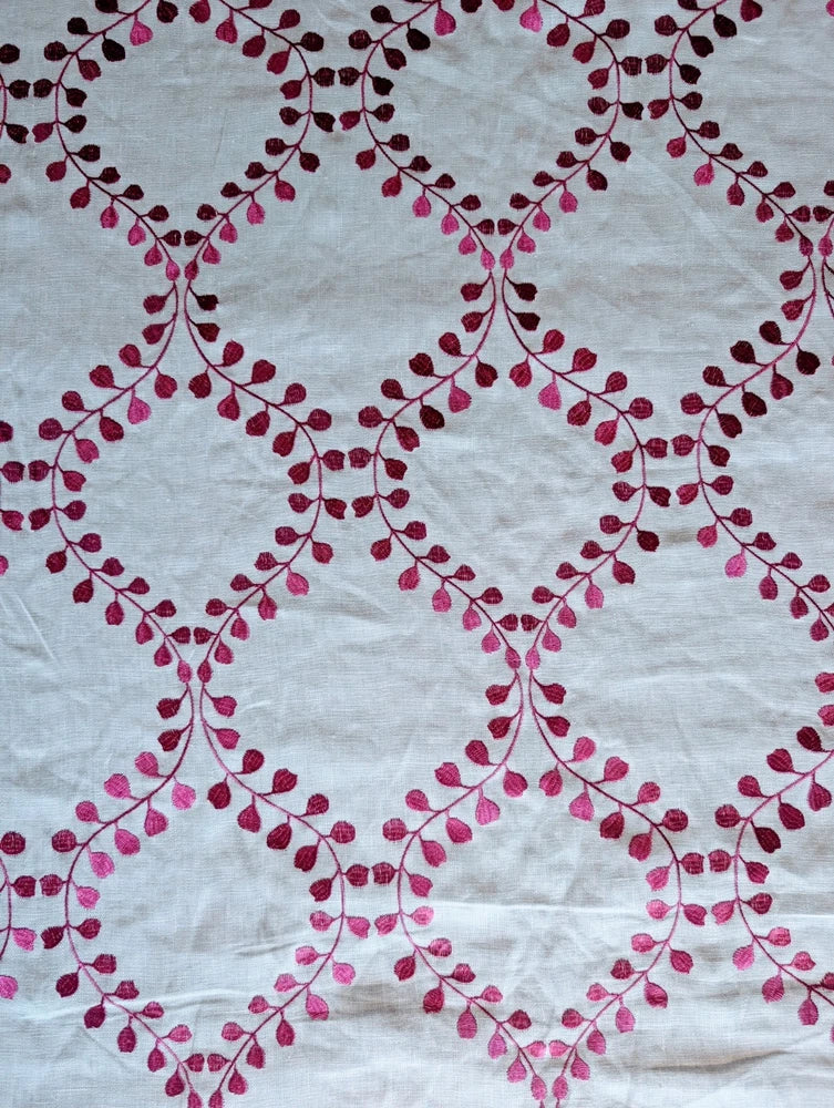 Robert Allen Winding Leaves Raspberry Fabric-SOLD BY THE YARD-21 YARDS AVAILABLE Flowering Plants