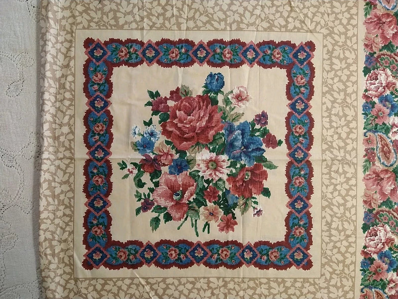 Cranston Tapestry-Print Roses Floral Pillow Panel 17"x22" Flowering Plants