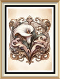 William Morris Style Art Nouveau Arts & Crafts Flower Lily Print Lily