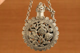 Old Chinese tibet silver hollow handcarved sun flower snuff bottle f605 Sunflower