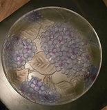 Cake Tray w/hydrangea leaves & Flower Accents, frosted, Large, Perfect Condition Hydrangea
