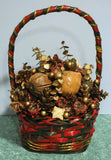 Thanksgiving/Christmas Dried Arrangement Rich Botanical Basket Table Centerpiece Green Plant