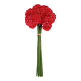 Artificial Ball Hydrangea Silk Flower with Bendable Stems, Rustic Red Hydrangea
