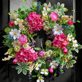 Spring Wreaths for Front Door outside Summer Wreath 24 Inch with Luxury Peony & Hydrangea