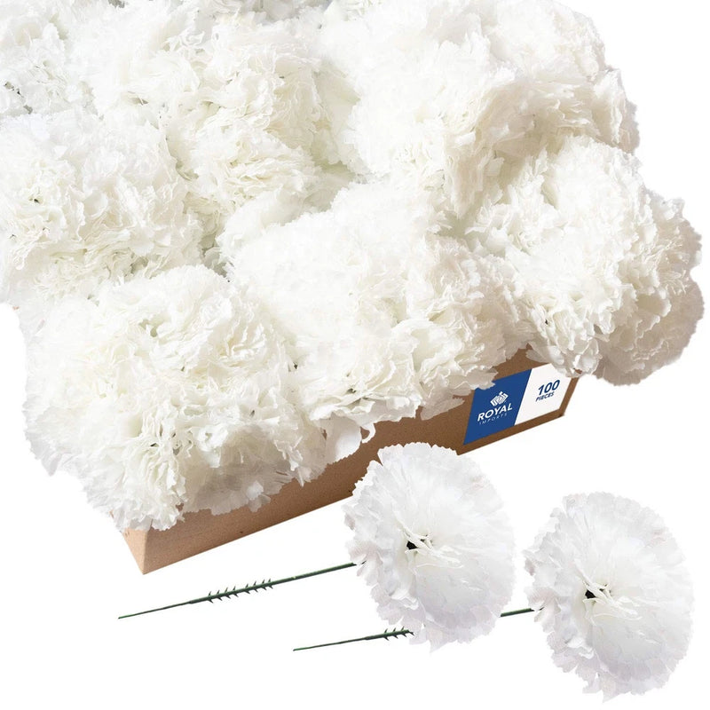 Royal Imports Artificial Carnations, Silk Faux Flowers, for Funeral Carnation