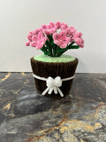 __ Handmade Pink Flower Bouquet in Pot Ð Cute Home Decor Gift Sunflower