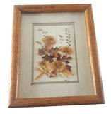 Vintage Pressed Dried Flowers Picture Signed Rustic Art Cottage Country 1992 Dried Flower