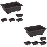 2 Pack Plastic Terracotta Pots Bonsai Rectangular Creative Gardening Accessory Garden Plants