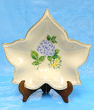 VTG LENOX Hydrangeas In Blue LEAF SHAPED Candy Dish PORCELAIN 24K Trim FAST SHIP Hydrangea