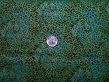 BLANK FABRICS #4037 HONEYSTONE GOLD TRIMMED DARK GREEN  LEAVES   BTY Flowering Plants