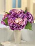 3 Pcs Pink Purple Hydrangea Artificial Flower Real Touch 21'' Long Stem Big B... Hydrangea