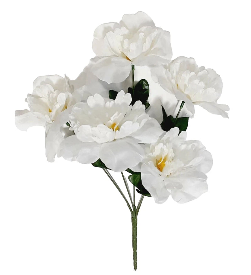 (Pack 24) 120 Cream Peonies Silk Flower 12" Bush Home Craft In/Outdoor Decor US Peony