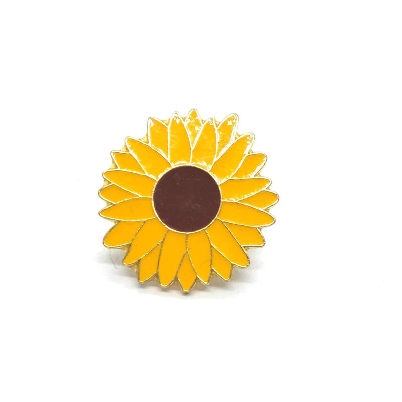 Yellow Sunflower Blossom Lapel Pin Bright Summer Garden Happy Flower Vintage Sunflower