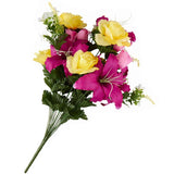 23" Artificial Decorative Rose and Lily Floral Bush Lily