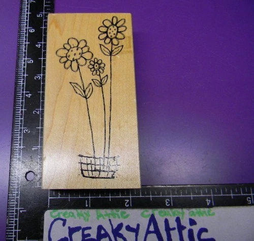 TALL FLOWERS IN POT SUNFLOWERS RUBBER STAMP GREAT IMPRESSIONS G230 Sunflower