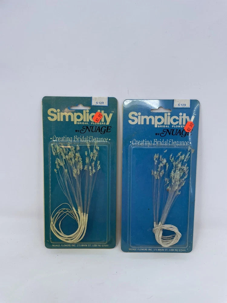 2 Sealed New Vintage Simplicity Bridal Flowers By Nudge Crystal Sparkly Wedding Bouquet