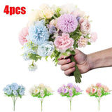 4pcs Silk Peony Artificial Hydrangea Flower Bouquet Party Wedding Home Decor Hydrangea