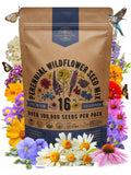 16 Perennial Wildflower Seeds Mix - Non-GMO Heirloom Garden Seeds, 4oz for Bees Garden Plants