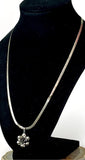 Felch & Co. Vtg Sterling Silver Carnation Flower Pendant 20" Cable 925 Necklace Carnation