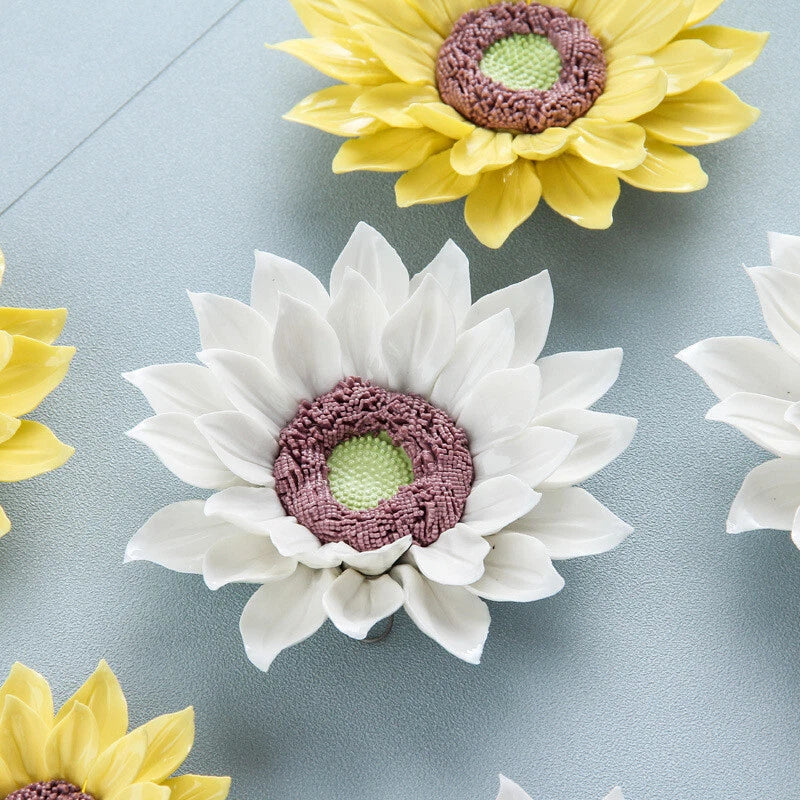 Yellow Sunflower Garden Flower Wall Decor Artificial 3D Study Living RoomHanging Sunflower