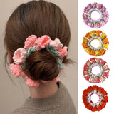 DIY Hand Crocheted Knitting Scrunchie Lily of The Valley Flower Hair Accessories Lily