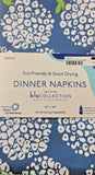 RockFlowerPaper blu Collection Eco Friendly Hydrangea Dinner NAPKINS 6 Pack Hydrangea