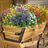 2/4/8 Bundles Artificial Flowers Outdoor UV Resistant Plastic Plant Silk Flower Green Plant